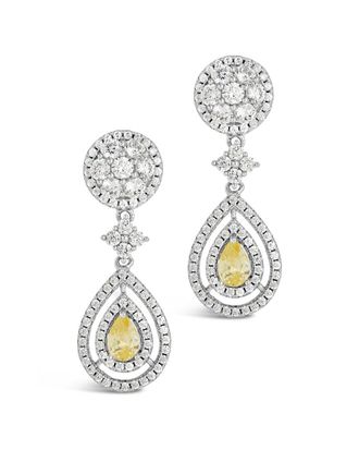 Sterling Forever Cz Jennifer Drop Studs
