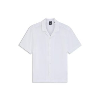 BOSS Regular-fit shirt in cotton and linen