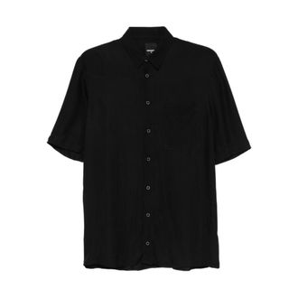 Patrizia Pepe Heren, Overhemden, Zwart, Maat: S Viscose