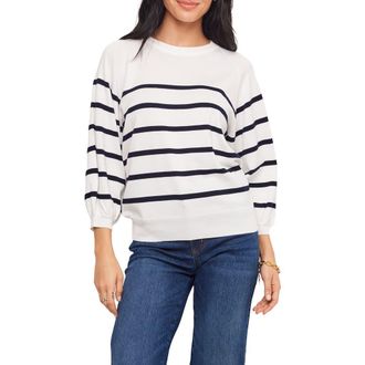 Karen Kane Placed Stripe Sweater in Off White/Navy at Nordstrom, Size X-Small