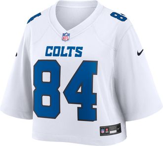 Nike Tyler Warren Indianapolis Colts Nike Womens NFL Cropped Tundra Game Jersey in White | WCJF10A98F-HLE