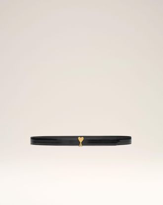 Ami Black Cow Leather Ami De Coeur Buckle Belt Black - 105 - Unisex