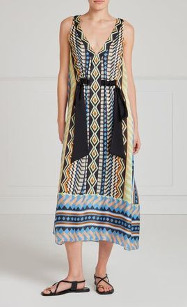 Temperley London Meryl V-Neck Dress in Provence Blue Mix at Nordstrom, Size X-Small