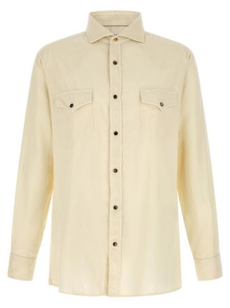 Brunello Cucinelli Off White Relaxed Solid Shirt