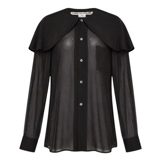 Comme Des Gar&ccedil;ons Overhemden, Dames, Zwart, M, Blouse met cape-paneel