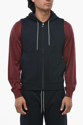 Corneliani Sleeveless Lightweight Cotton Jacket With Hood Corneliani