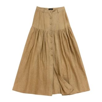 Actualee Maxi Skirts, female, Beige, Size: M Midi Skirt