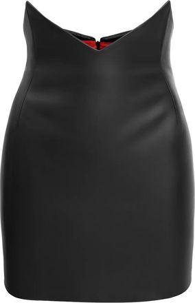 Lika V-neck mini skirt - women - Artificial Leather/Viscose - 36 - Black