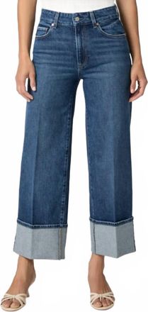 Paige Sasha Ankle Wide Cuff Wide Leg Jeans In Sound Check