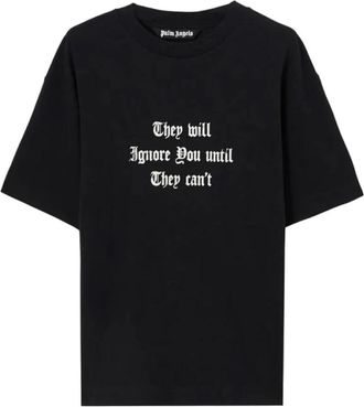 Palm Angels Statement Regular Tee - Heren - T-shirts - Zwart - L - Katoen - Tops