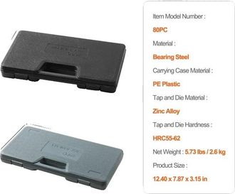 OEM Juego De Machos Y Terrajas, Acero Para Rodamientos Duradero, Mecanizado De Precisi&oacute;n, 80 Piezas Sae M&eacute;tricas