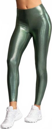 Heroine Sport Marvel Metallic Performance Legging In Sage