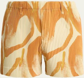Homme Pliss&eacute; Issey Miyake Mens Pleated Pull-On Shorts