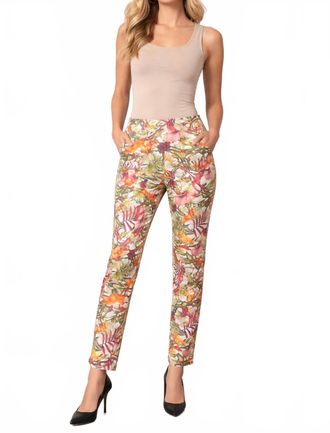 Joseph Ribkoff Tropical Print Crop Pant In Multi