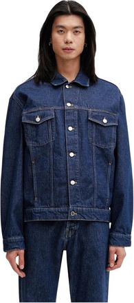 Maison Kitsun&eacute; Denim Trucker Jacket - Heren - Spijkerjassen - Blauw - L - Denim - Jassen