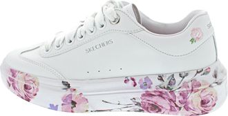 Skechers Womens Court Classics Cordova Classic Painted Florals, White, 11