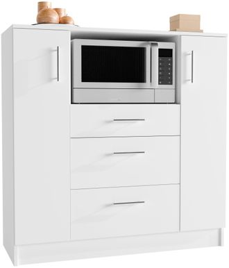 ebuy24 Gabinete De Cocina Vcm Dimensiones Aprox. Al. 110 X An. 109 X T. 40 Cm Armario Microondas Con Tres Cajones Gabinete Inferior Simple Muebles De Cocina 