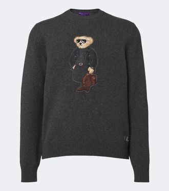 Ralph Lauren Purple Label Jersey Polo Bear bordado