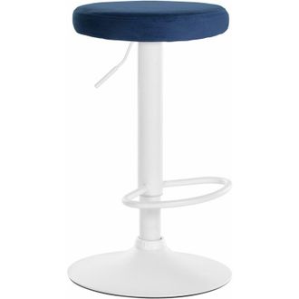 Clp Taburete De Bar Ponte Tapizado En Terciopelo Azul Blanco