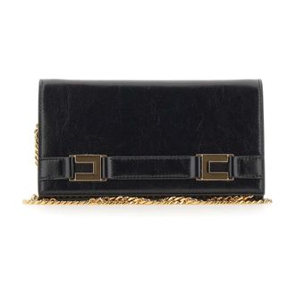 Elisabetta Franchi Wallet with Logo Details - female - Elisabetta Franchi - Wallets & Cardholders - Black - ONE SIZE - Accessories
