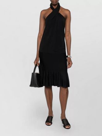 Toteme halter neck backless midi dress flared