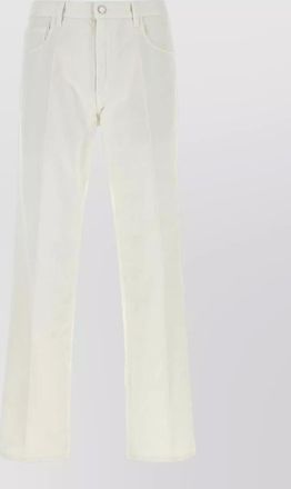 Prada cotton tailored trousers belt loops pockets