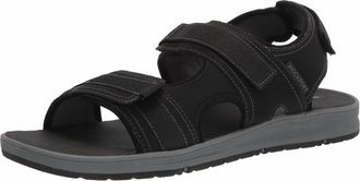 Rockport Mens Lucky Bay Sport 3 Strap Sandal In Black