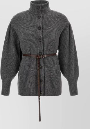 Brunello Cucinelli ribbed belted cardigan