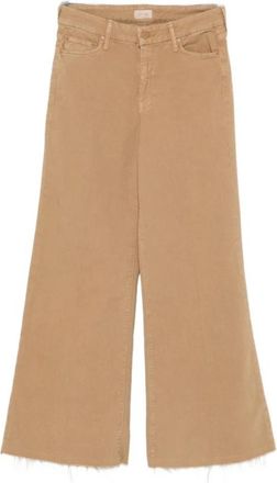Mother Jeans met wijde pijpen en gerafelde zoom - Dames - Loose Fit Jeans - Beige - W25 - Katoen - Jeans