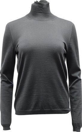 Marni Long Sleeve Turtleneck Sweater in Grey Wool