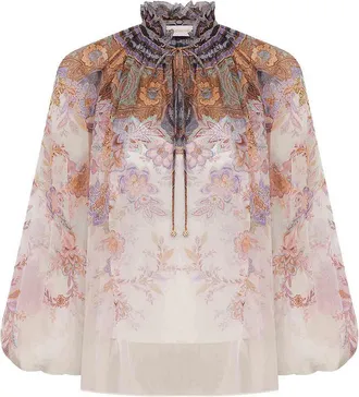 Zimmermann Luna Blouse With Puffed Sleeves