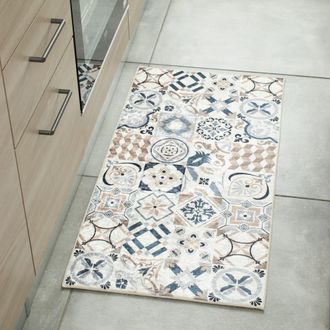 Nazar Rugs Alfombra de cocina azulejos marron 50x100