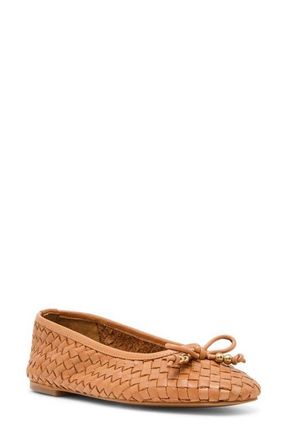 Steve Madden Divy Woven Ballet Flat in Cognac Leather at Nordstrom, Size 6.5