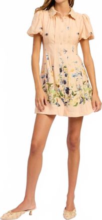 En Saison Womens Carrera Mini Shirt Dress In Blush Blue Yellow