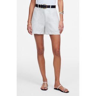 Madewell Pintuck Linen Shorts in Salt at Nordstrom Rack, Size 12