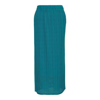 Issey Miyake Womens Pleats Please A-Poc Flicker Skirt In Turquoise Green