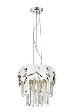 Netlighting Celine Crystal Laser Cut 4 Light Ceiling Chrome in Grey