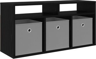 vidaXL Mueble Bajo Con Caj&oacute;n Roble Negro 87 X 27,5 X 43 Cm Vidaxl