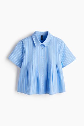 H&M Popelinebluse mit Falten - Blue