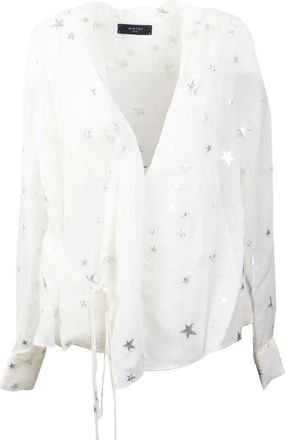 Amiri star-print wrap blouse - women - Fabric - 0 - White