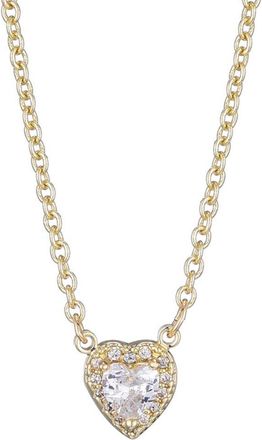 Adornia Adornia 14K Plated Crystal Cz Halo Heart Necklace