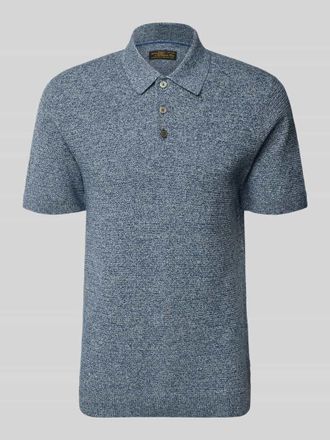 Jack & Jones Regular Fit Poloshirt mit Strukturmuster Modell Riley in Jeansblau, Gr&ouml;&szlig;e XXL