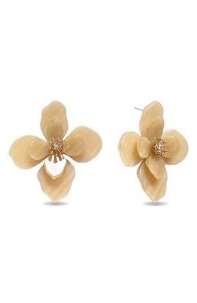 Eye Candy Los Angeles Ysabel Flower Stud Earrings in Beige at Nordstrom Rack