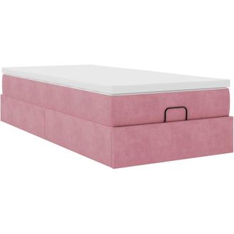 vidaXL Estructura Cama Otomana Colch&oacute;n Terciopelo Rosa 80x200cm Vidaxl