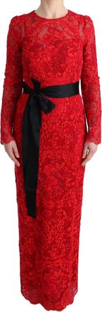 Dolce & Gabbana Dolce Gabbana Rode Kanten Maxi-jurk