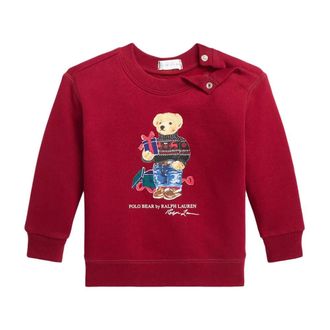 Ralph Lauren Cotton Sweatshirt - male - Ralph Lauren - Kids Sweatshirts - Red - 9 M - Kids