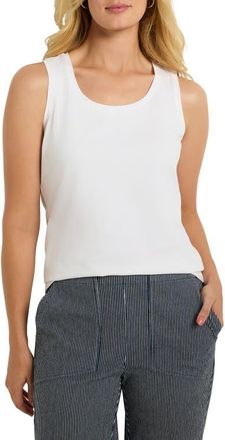 Nic+Zoe Perfect Stretch Cotton Knit Tank in Paper White at Nordstrom, Size X-Large