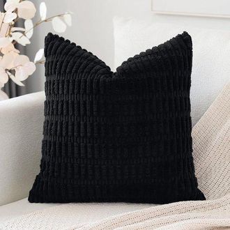 OEM Funda De Coj&iacute;n Cuadrada Decorativa De Rayas Estilo Boho De 40x40 Cm, Pana Supersuave, Ideal Para Sof&aacute; Y Dormitorio