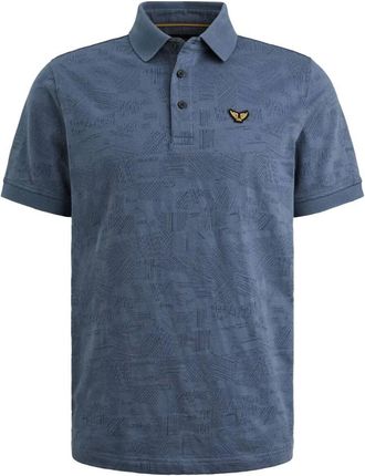 PME Legend Tops, Heren, Blauw, M, Short Sleeve Polo Jacquard Jersey