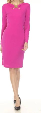 Joseph Ribkoff Gathered Keyhole Neck Sheath Dress In Cosmos Violet